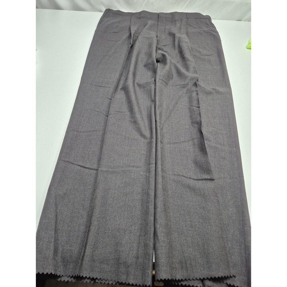 VTG Racquet Club Dress Pants Mens 48x36 Gray Wool Pleated Straight Unhemmed USA